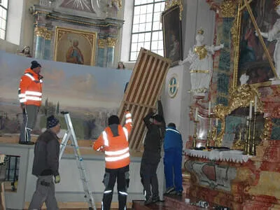 Kirchenkrippe Aufbau Bild 24